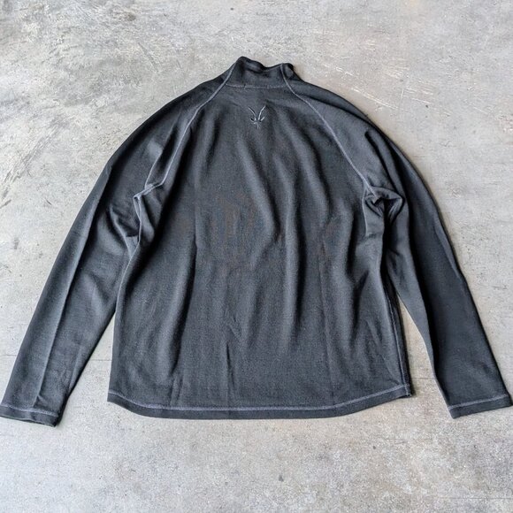 Ibex Black Merino Wool Knit 1/4 Zip Sweater large - Picture 7 of 7